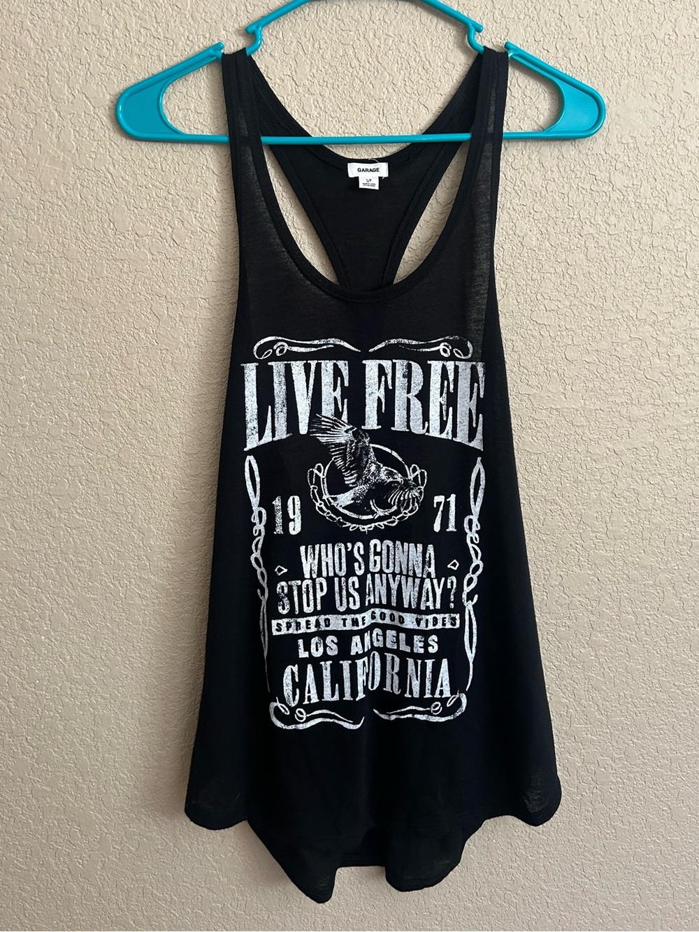 Garage Black Tank Live Free Women’s Small